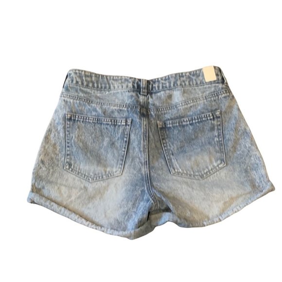 CP JEANS Vintage Style High Waist Button Fly Mom Jean Blue Denim Cuffed Shorts-5 - Picture 4 of 13